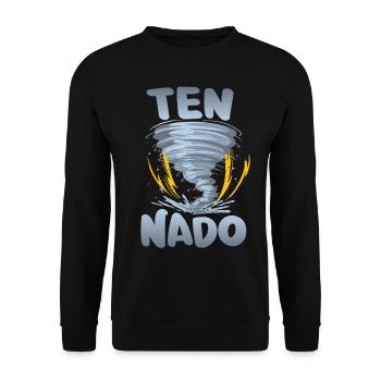 Ten-nado warning 10th birthday | Tornado - Unisex Sweatshirt - black - Front - Alina (178cm) & Michal (187cm)