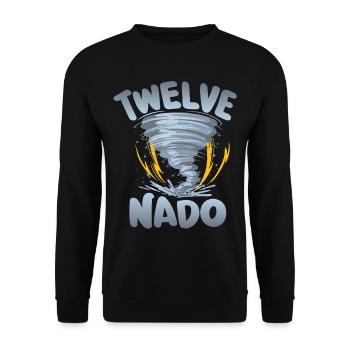 Avertissement Ten-nado 12e anniversaire | Tornade - Sweat-shirt Unisexe - noir - Devant - Alina (178cm) & Michal (187cm)
