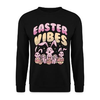 Easter Vibes Cute Bunnies Holiday Season - Unisex Sweatshirt - black - Front - Alina (178cm) & Michal (187cm)