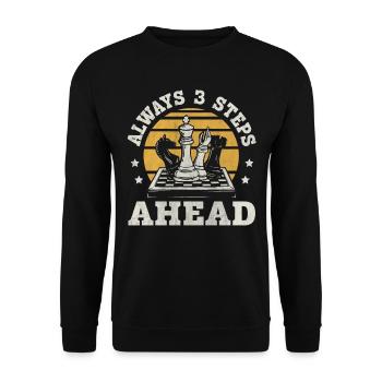 Always 3 Steps Ahead funny chess - Unisex Sweatshirt - black - Front - Alina (178cm) & Michal (187cm)