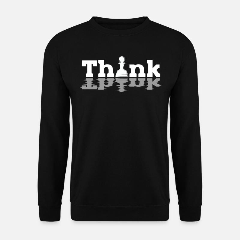 Think lustiges Schach - Unisex Pullover - Schwarz