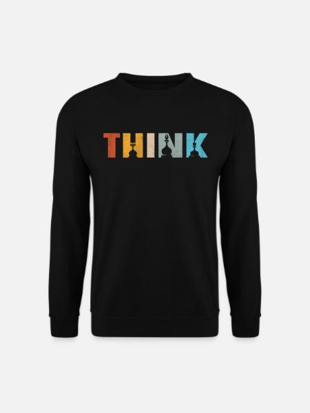 Think lustiges Schach - Unisex Pullover - Schwarz