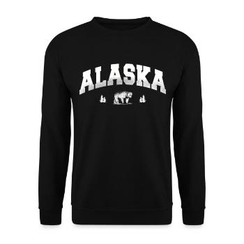 Alaska Geschenk Kinder Herren Damen USA Natur Eis - Unisex Pullover - Schwarz - Vorne - Alina (178cm) & Michal (187cm)
