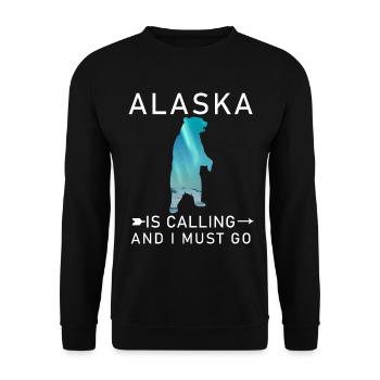 Alaska Gift USA Nature Bear Denali Grizzly Forest - Sweat-shirt Unisexe - noir - Devant - Alina (178cm) & Michal (187cm)