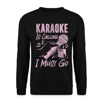 Karaoke Singer Vintage Karaoke Is - Unisex Pullover - Schwarz - Vorne - Alina (178cm) & Michal (187cm)