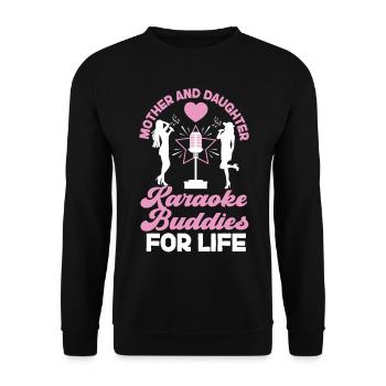 Chanteur de karaoké Maman Mère Et - Sweat-shirt Unisexe - noir - Devant - Alina (178cm) & Michal (187cm)