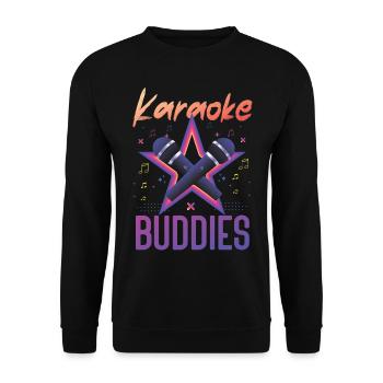 Karaoke Singer Friends Besties 80s - Unisex Pullover - Schwarz - Vorne - Alina (178cm) & Michal (187cm)