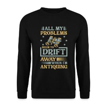 Meine Probleme Scheinen Wegzudriften, Wenn Ich - Unisex Pullover - Schwarz - Vorne - Alina (178cm) & Michal (187cm)