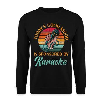 Karaoké Chanteur Rétro Vintage - Sweat-shirt Unisexe - noir - Devant - Alina (178cm) & Michal (187cm)
