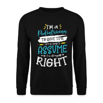Pädiatrie Arzt Krankenhaus Kinderarzt - Unisex Pullover - Schwarz - Vorne - Alina (178cm) & Michal (187cm)