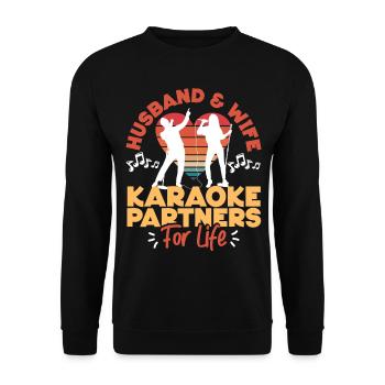 Chanteur de karaoké Mari Femme - Sweat-shirt Unisexe - noir - Devant - Alina (178cm) & Michal (187cm)