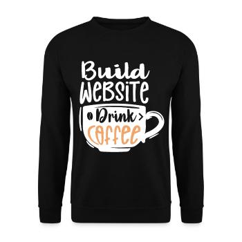Website Erstellen Kaffee Trinken Liebhaber Job - Unisex Pullover - Schwarz - Vorne - Alina (178cm) & Michal (187cm)
