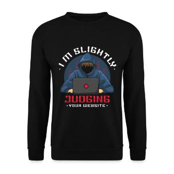 Je juge votre développeur web de site web facilement - Sweat-shirt Unisexe - noir - Devant - Alina (178cm) & Michal (187cm)