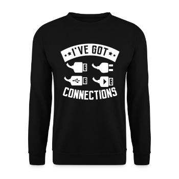 Ich Habe Connections Computer Programmer Tech Savy - Unisex Pullover - Schwarz - Vorne - Alina (178cm) & Michal (187cm)