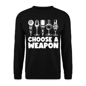 Chanteur de karaoké Chanteur de microphone - Sweat-shirt Unisexe - noir - Devant - Alina (178cm) & Michal (187cm)