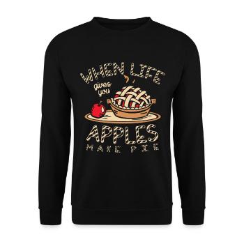 If life gives you apples, make cakes out - Unisex Sweatshirt - black - Front - Alina (178cm) & Michal (187cm)