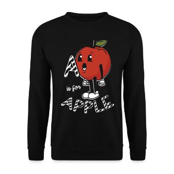 A is for Apple Picker Apple Squad Fruit Lover - Unisex Sweatshirt - black - Front - Alina (178cm) & Michal (187cm)