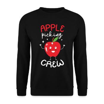 Apple Picking Crew Fruit Lovers Apple Eaters - Unisex Sweatshirt - black - Front - Alina (178cm) & Michal (187cm)