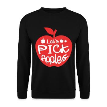 Lassen Sie Uns Äpfel Pflücken Apple Picker Fruit - Unisex Pullover - Schwarz - Vorne - Alina (178cm) & Michal (187cm)