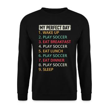 Soccer My Perfect Day Soccer Player Soccer - Unisex Pullover - Schwarz - Vorne - Alina (178cm) & Michal (187cm)