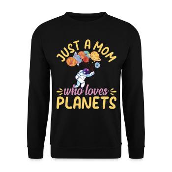 Juste une maman qui aime les planètes - Astronomy Mama Astr - Sweat-shirt Unisexe - noir - Devant - Alina (178cm) & Michal (187cm)