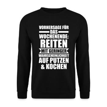 Pferd Pferde Reitsport Reiten Reiter - Unisex Pullover - Schwarz - Vorne - Alina (178cm) & Michal (187cm)