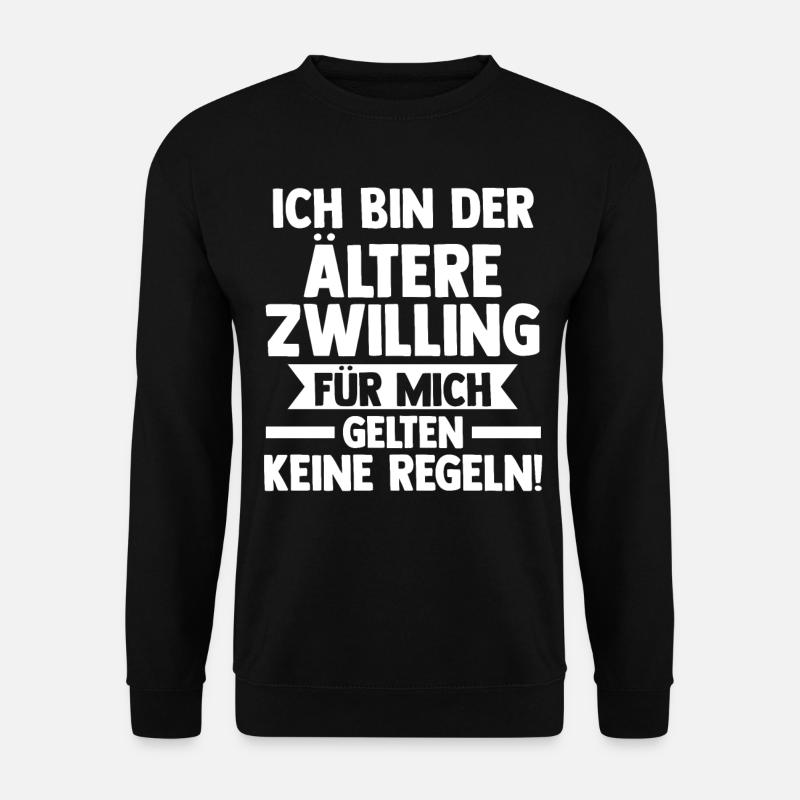 Zwillingsgeschwister Ältere Zwilling Zwillinge - Unisex Pullover - Schwarz