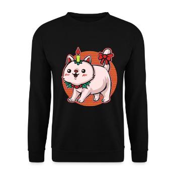 Moche pull de Noël Tshirt chat de Noël - Sweat-shirt Unisexe - noir - Devant - Alina (178cm) & Michal (187cm)
