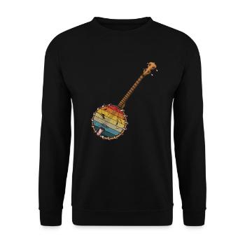 Banjo Shirts For Men Bluegrass Appalachia Folk - Unisex Sweatshirt - black - Front - Alina (178cm) & Michal (187cm)