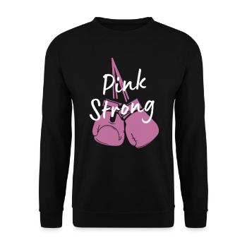 Breast Cancer Gift Breast Cancer Cancer Pink - Unisex Sweatshirt - black - Front - Alina (178cm) & Michal (187cm)