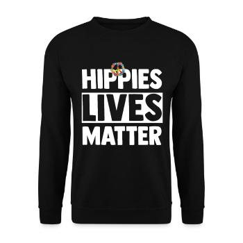 Hippie Peace Groovy Flowerpower Boho Woodstock - Sweat-shirt Unisexe - noir - Devant - Alina (178cm) & Michal (187cm)