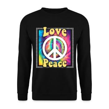 Hippie Tshirt Peace Movement Woodstock Boho Groove - Unisex Sweatshirt - black - Front - Alina (178cm) & Michal (187cm)