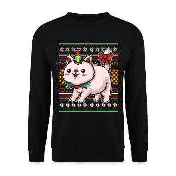 Pull de Noël moche Chat de Noël - Sweat-shirt Unisexe - noir - Devant - Alina (178cm) & Michal (187cm)