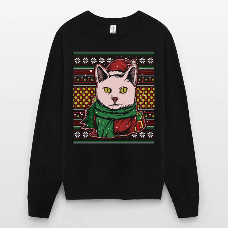 Pull de Noël moche Chat de Noël Sweat-shirt Unisexe