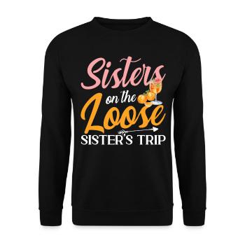Tie Dye Sisters On The Loose Sister Trip - Unisex Sweatshirt - black - Front - Alina (178cm) & Michal (187cm)