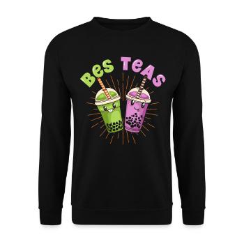 Bes Teas - Unisex Sweatshirt - black - Front - Alina (178cm) & Michal (187cm)