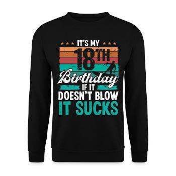18 Year Old Kitesurfer Funny Kiteboarder Humor - Unisex Sweatshirt - black - Front - Alina (178cm) & Michal (187cm)