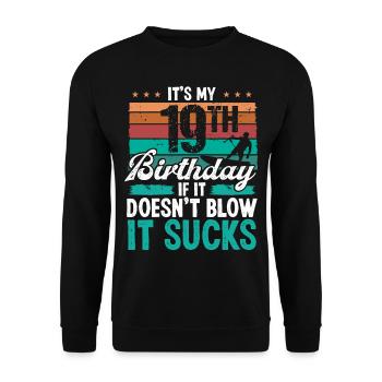 19 Year Old Kitesurfer Funny Kiteboarder Humor - Unisex Pullover - Schwarz - Vorne - Alina (178cm) & Michal (187cm)
