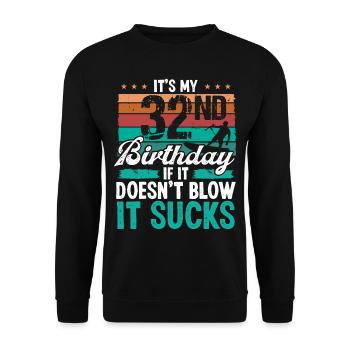32 Year Old Kitesurfer Funny Kiteboarder Humor - Unisex Sweatshirt - black - Front - Alina (178cm) & Michal (187cm)