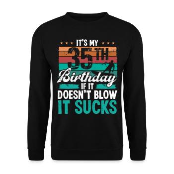 35 Year Old Kitesurfer Funny Kiteboarder Humor - Unisex Sweatshirt - black - Front - Alina (178cm) & Michal (187cm)