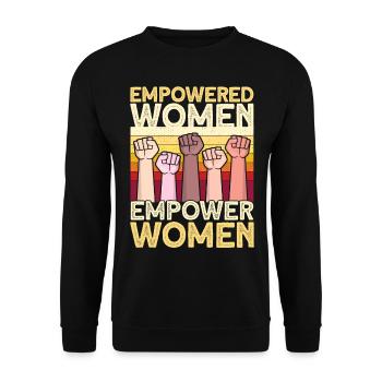 Empowered Women Empower Women - Unisex Pullover - Schwarz - Vorne - Alina (178cm) & Michal (187cm)