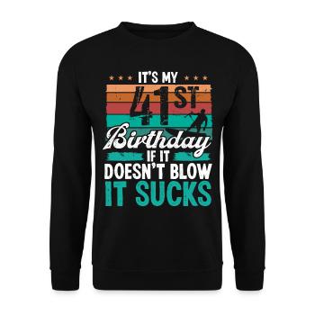 41 Year Old Kitesurfer Funny Kiteboarder Humor - Unisex Sweatshirt - black - Front - Alina (178cm) & Michal (187cm)