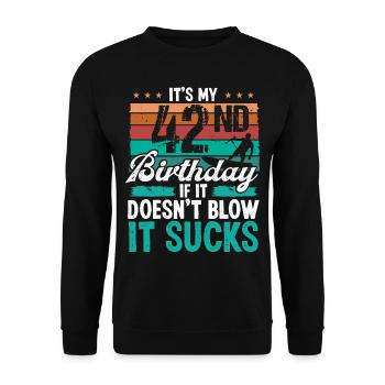 42 Year Old Kitesurfer Funny Kiteboarder Humor - Unisex Sweatshirt - black - Front - Alina (178cm) & Michal (187cm)