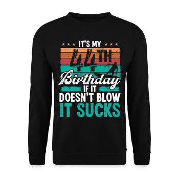 44 Year Old Kitesurfer Funny Kiteboarder Humor - Unisex Sweatshirt - black - Front - Alina (178cm) & Michal (187cm)