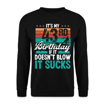 43 Year Old Kitesurfer Funny Kiteboarder Humor - Unisex Pullover - Schwarz - Vorne - Alina (178cm) & Michal (187cm)