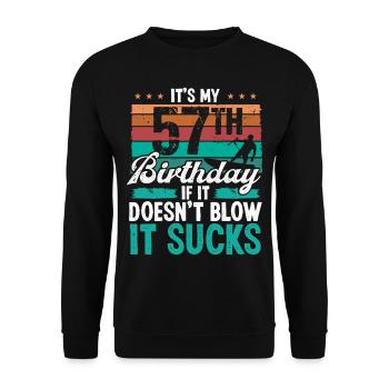 57 Year Old Kitesurfer Funny Kiteboarder Humor - Unisex Pullover - Schwarz - Vorne - Alina (178cm) & Michal (187cm)
