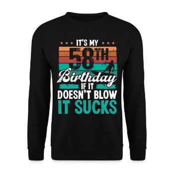 58 Year Old Kitesurfer Funny Kiteboarder Humor - Unisex Pullover - Schwarz - Vorne - Alina (178cm) & Michal (187cm)