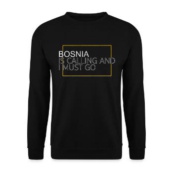 Bosnia Saying - Unisex Sweatshirt - black - Front - Alina (178cm) & Michal (187cm)