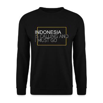 Indonesien Spruch - Unisex Pullover - Schwarz - Vorne - Alina (178cm) & Michal (187cm)