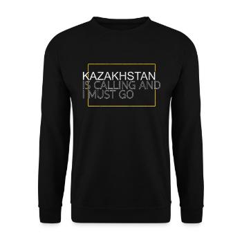 Kasachstan Spruch - Unisex Pullover - Schwarz - Vorne - Alina (178cm) & Michal (187cm)